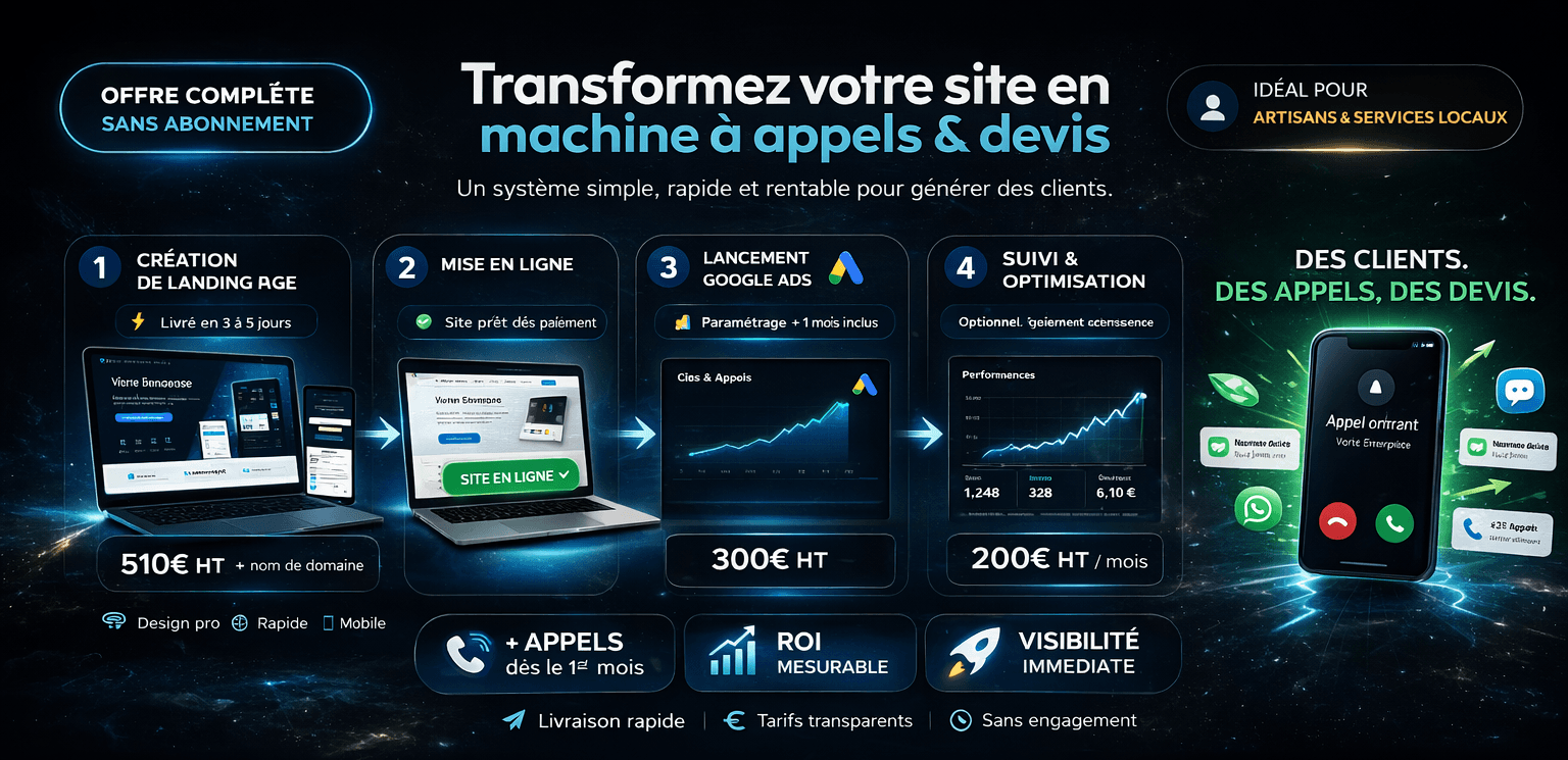 Presentation premium de l offre en mode sombre